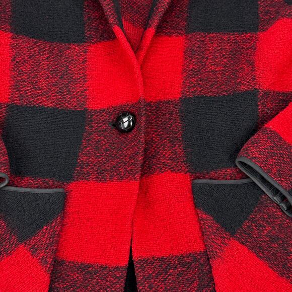 WILFRED FREE Aritzia Neelam Wool Blend Jacket Sz XXS Red Buffalo Plaid - Picture 10 of 12